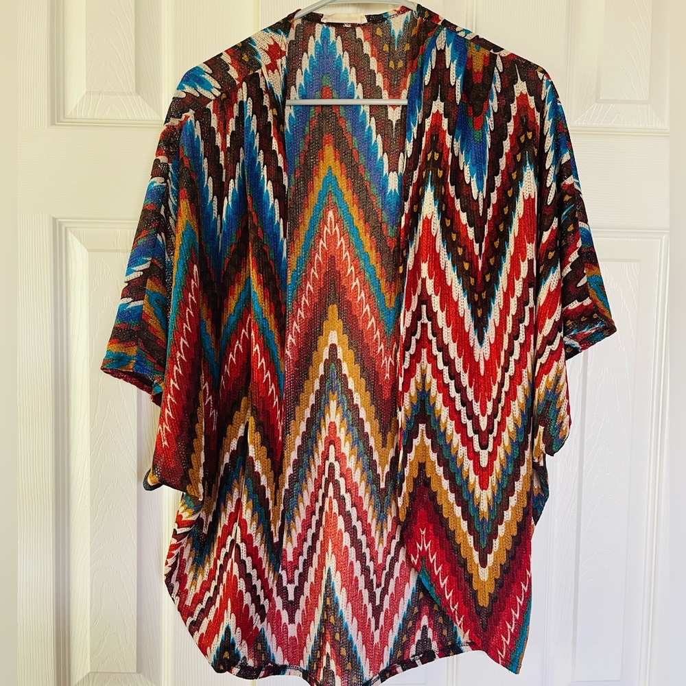 Colorful Chevron Kimono Cardigan